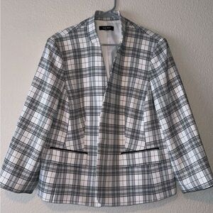 Nine West Monochrome Plaid Blazer